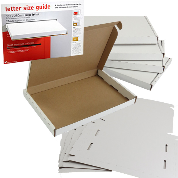 White C5 PIP Large Letter Boxes 222x160x20mm